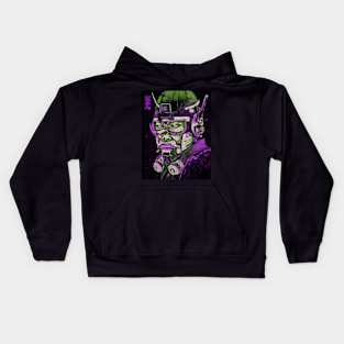 cyberpunk  samurai wear oni mask Kids Hoodie